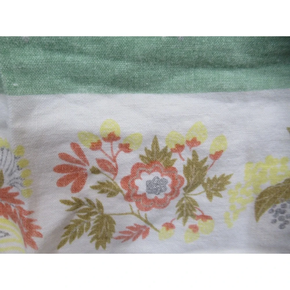 Vintage Floral Fruit Print Square Tablecloth Linen/Cotton 45x50